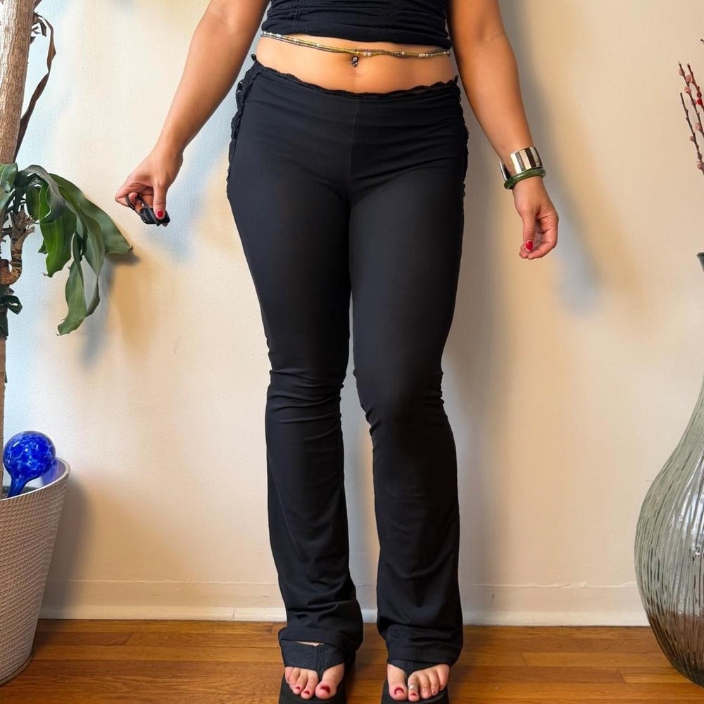 Outcast Black Lace Corset Flare Pants Whimsygoth Size Large